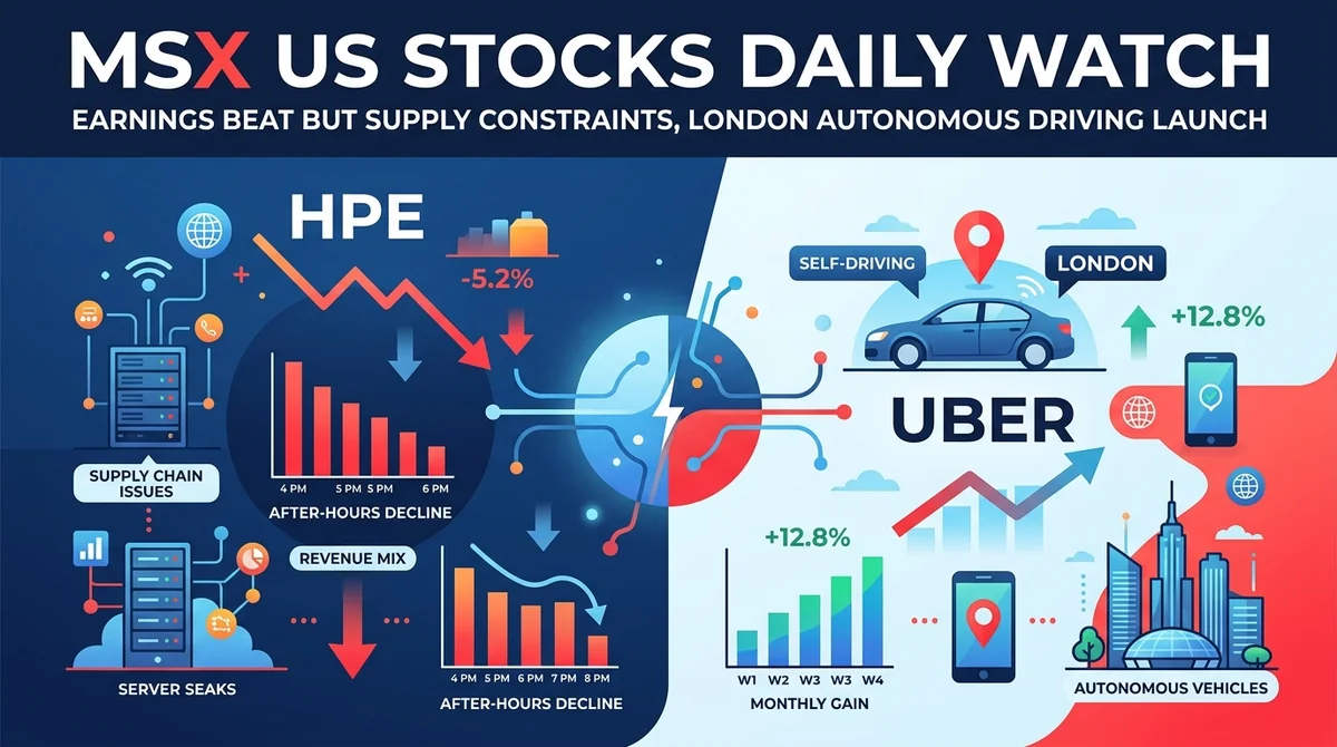 MSX US Stocks Daily Watch: HPE and Uber: Earnings Beat but Supply Constraints, London Autonomous Driving Launch