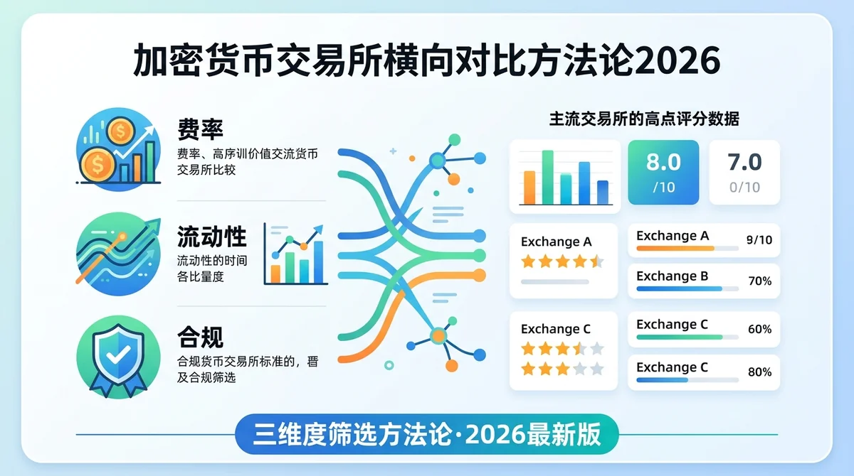加密货币交易所横向对比方法论2026：如何从费率结构、流动性深度与合规资质三维度筛选最优平台