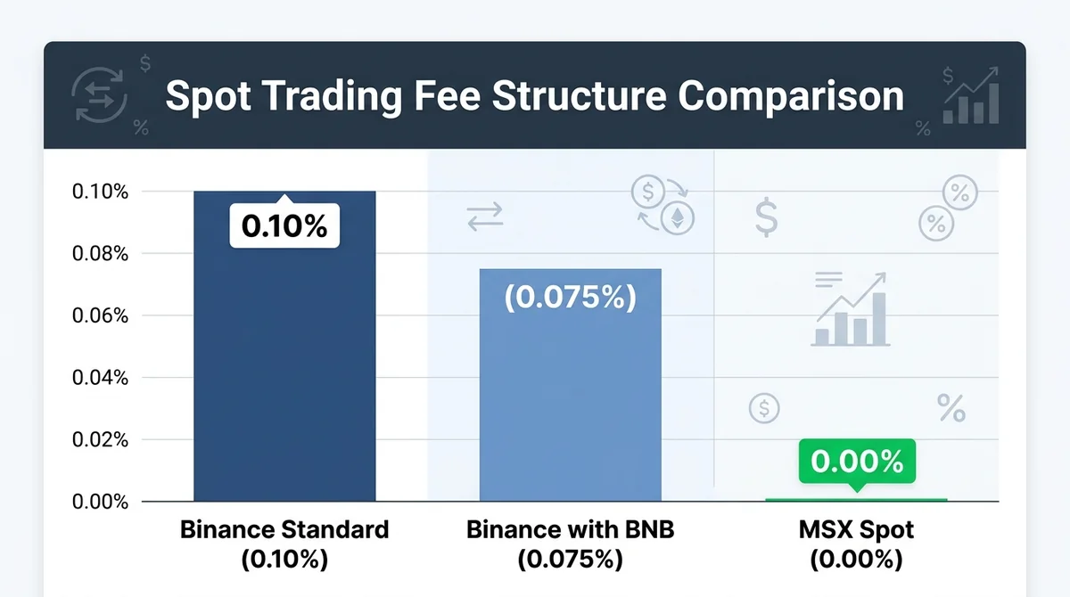 Horizontal 16:9 structured comparison bar chart, clean white and dark slate theme, labeled columns showing 'Binance Standard
