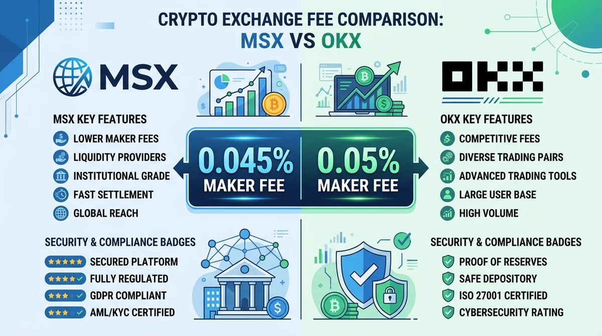 MSX vs OKX: 2026 Fees, Security, Compliance & Product Line Compared