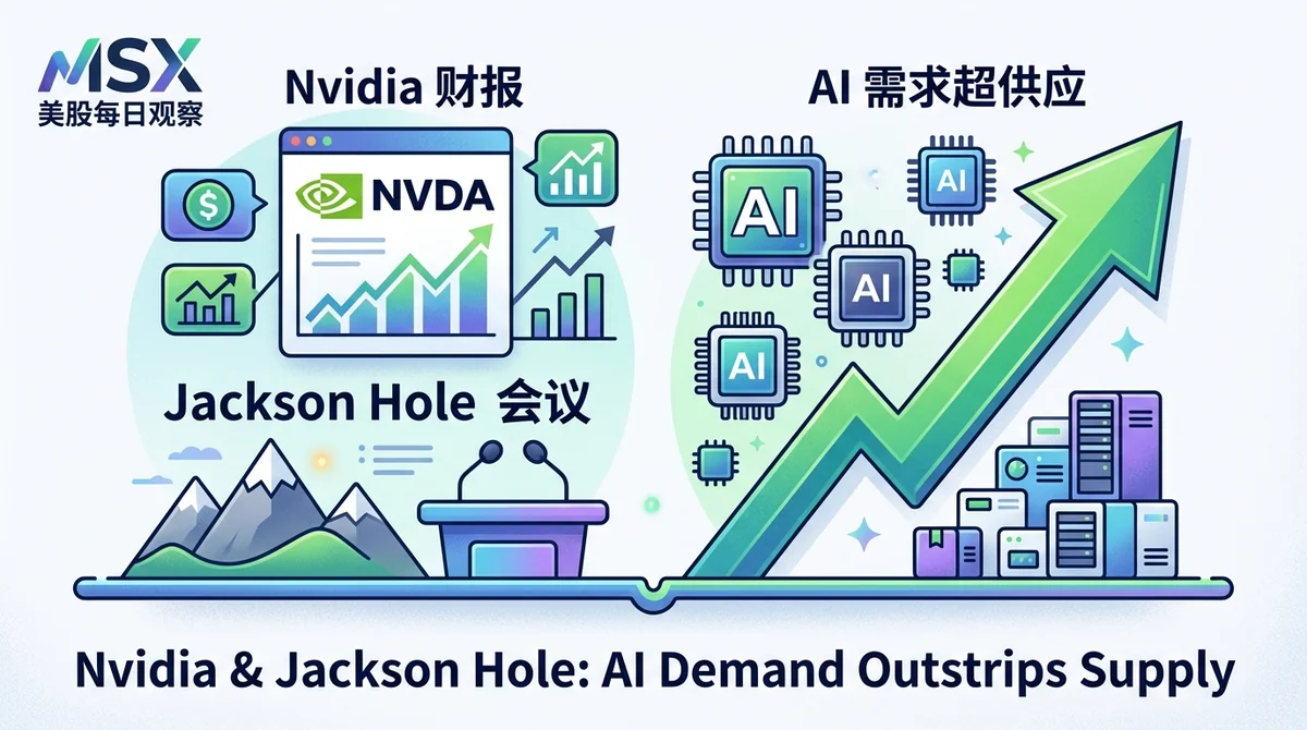 MSX 美股每日观察：Nvidia与Jackson Hole：AI需求超供应支撑盈利，财报与央行会议或引发波动