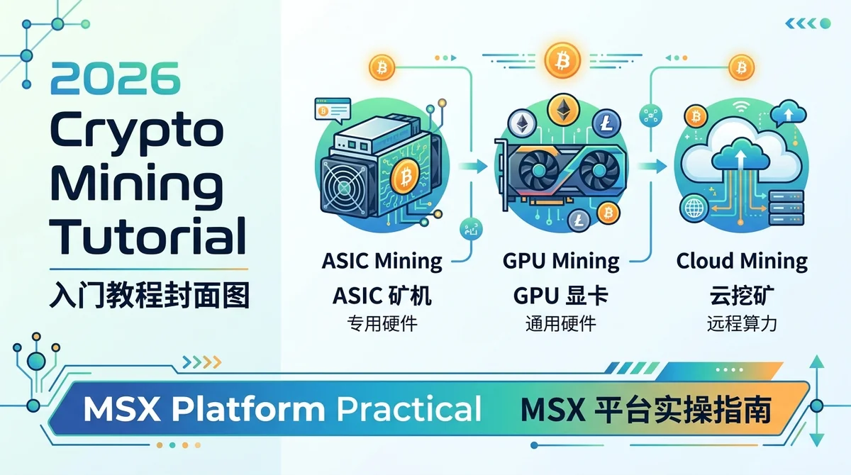 挖矿教程入门2026：从零开始学加密货币挖矿（MSX平台实操版）