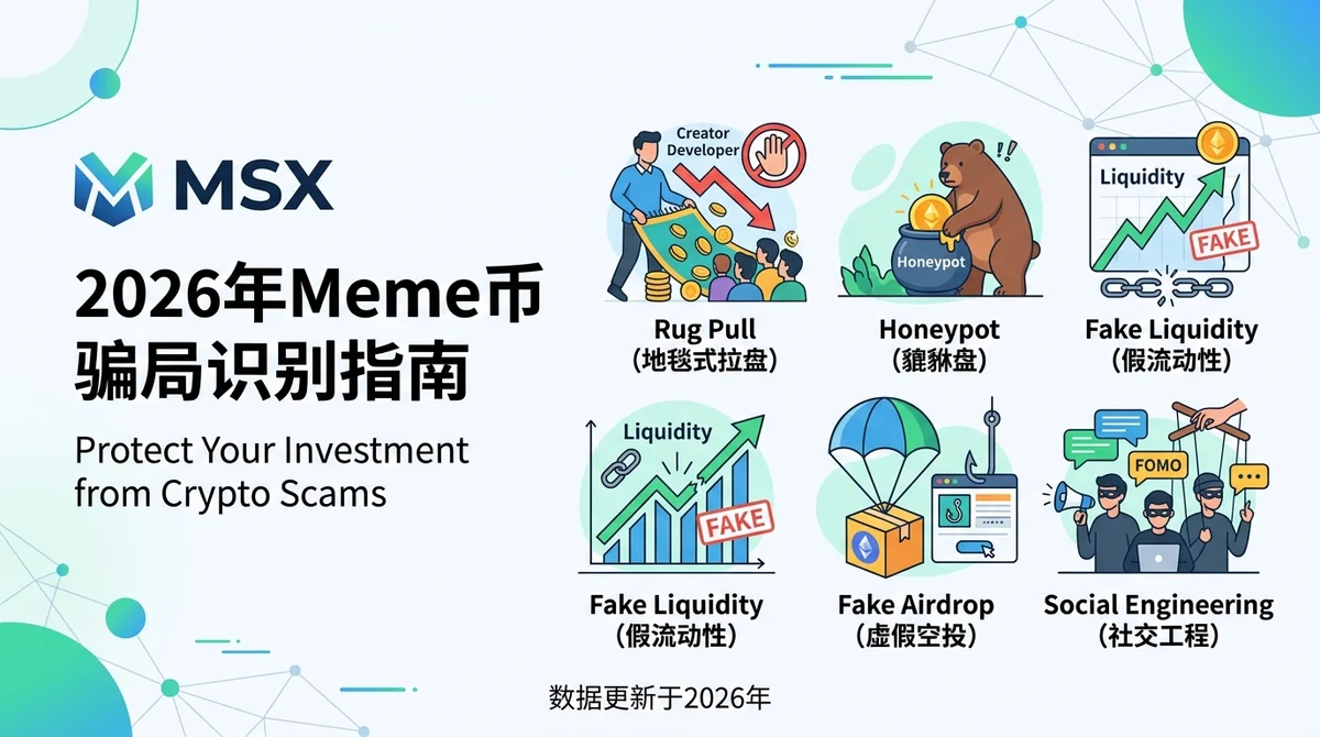 2026年Meme币骗局识别：5大典型骗局与MSX安全交易路径