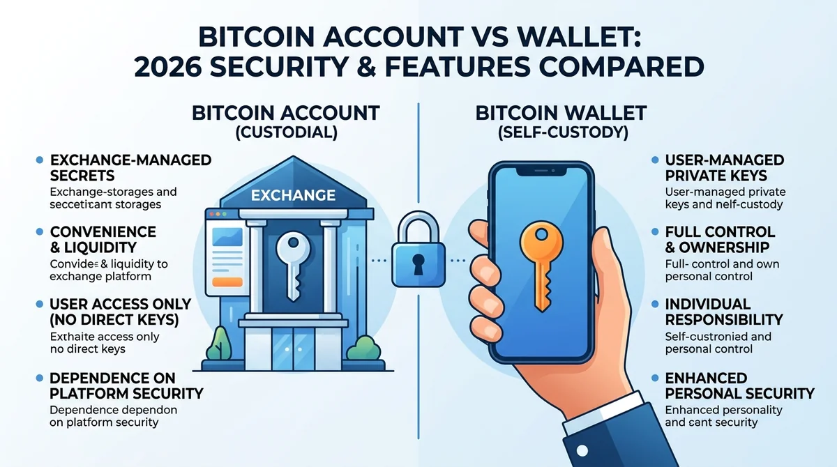 Bitcoin Account vs Wallet: 2026 Features, Security & MSX Platform Practical Differences Explained