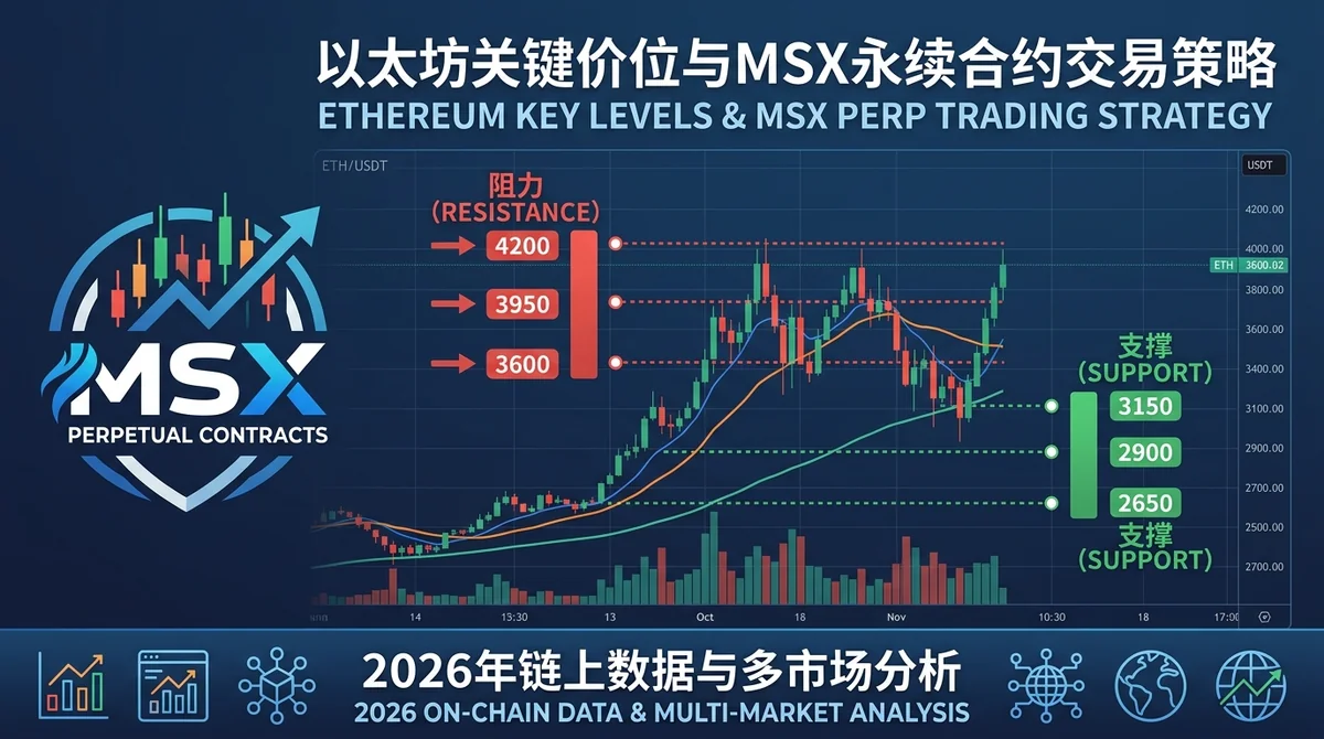 以太坊关键价位2026：ETH支撑阻力、链上指标与MSX永续合约交易策略