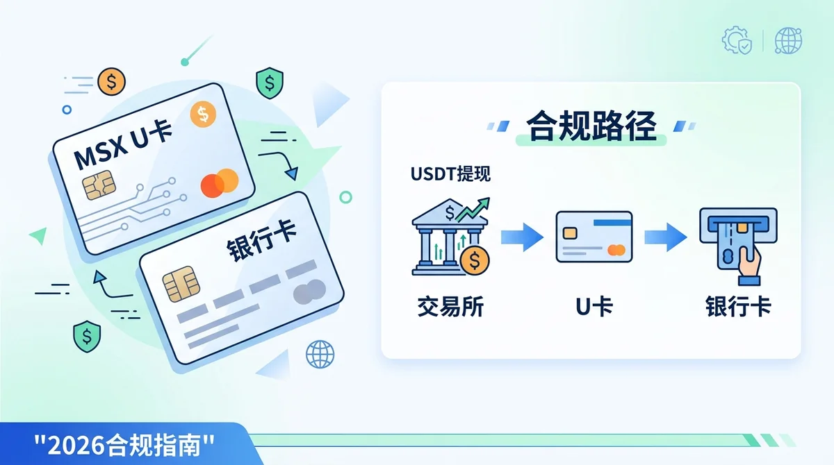 USDT提现到银行卡2026：合规路径、费用与MSX U卡实操全解