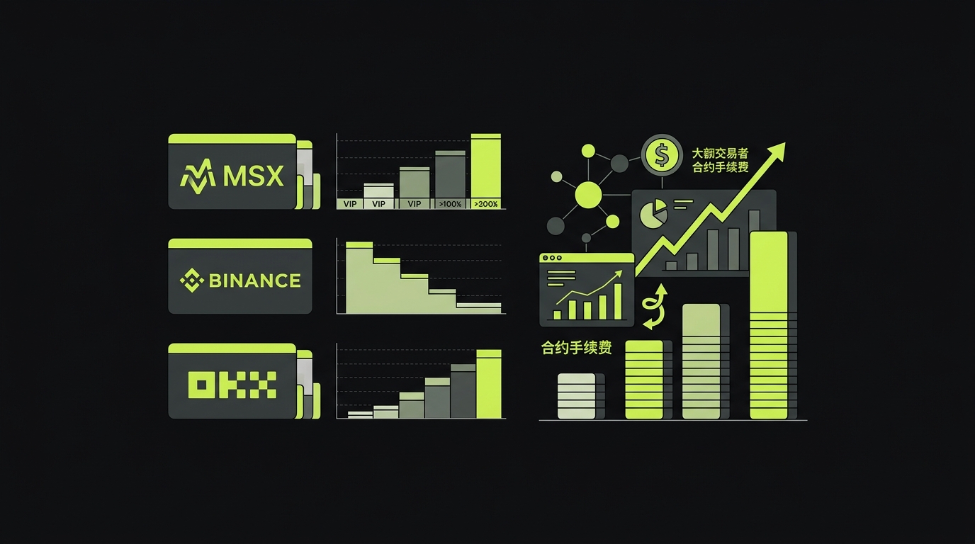 MSX vs Binance vs OKX 永续合约VIP费率深度对比2026：大额交易者哪家平台成本最低？