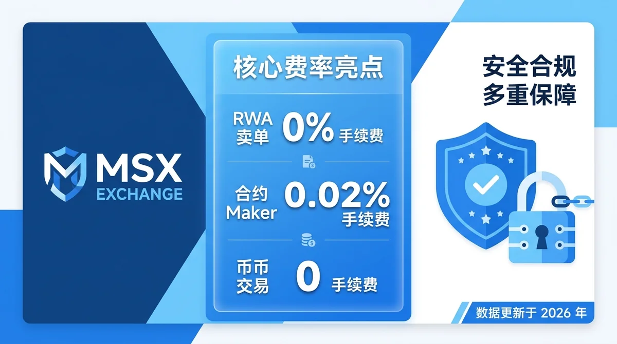 MSX交易所手续费靠谱吗？2026年费率结构、合规资质与用户口碑全面评测