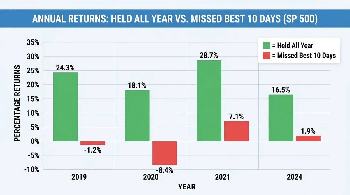 Wide 16:9 horizontal bar chart, grouped bars for each year (2019, 2020, 2021, 2024), green bars labeled 'Held All Year' and r