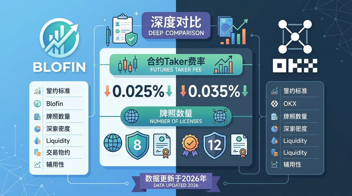 Blofin vs OKX 2026深度对比：合约手续费、安全资质与交易体验全解析