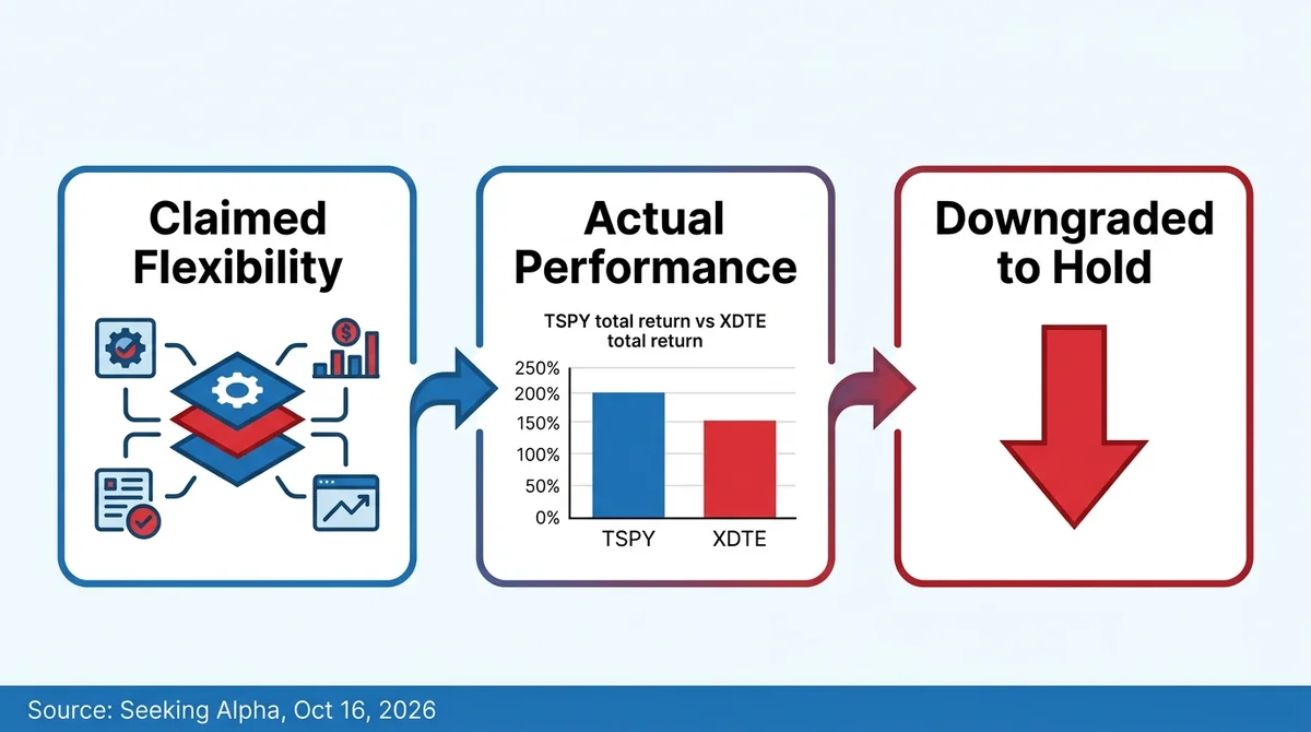 Wide 16:9 horizontal infographic with three panels left to right. Panel 1: bold English title 'Claimed Flexibility' with icon