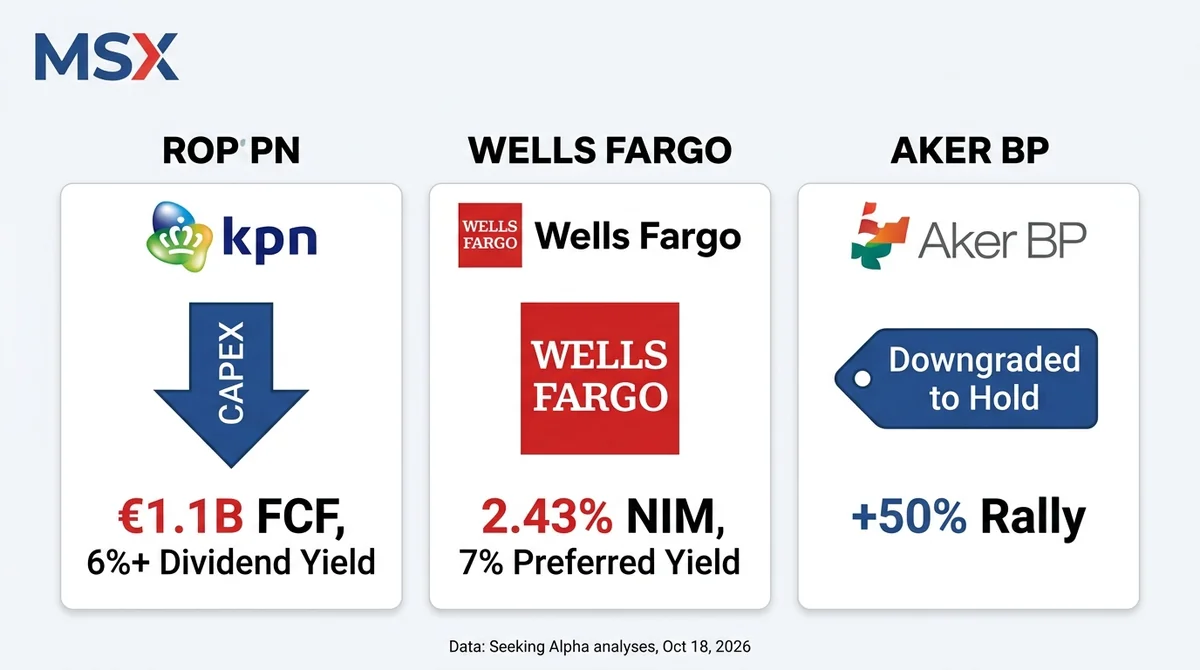MSX US Stock Daily Watch: KPN, Wells Fargo and Aker BP — KPN FCF Guidance Implies 6% Dividend Yield, Wells Fargo Preferred Offers 7% Yield Opportunity, Aker BP Downgraded
