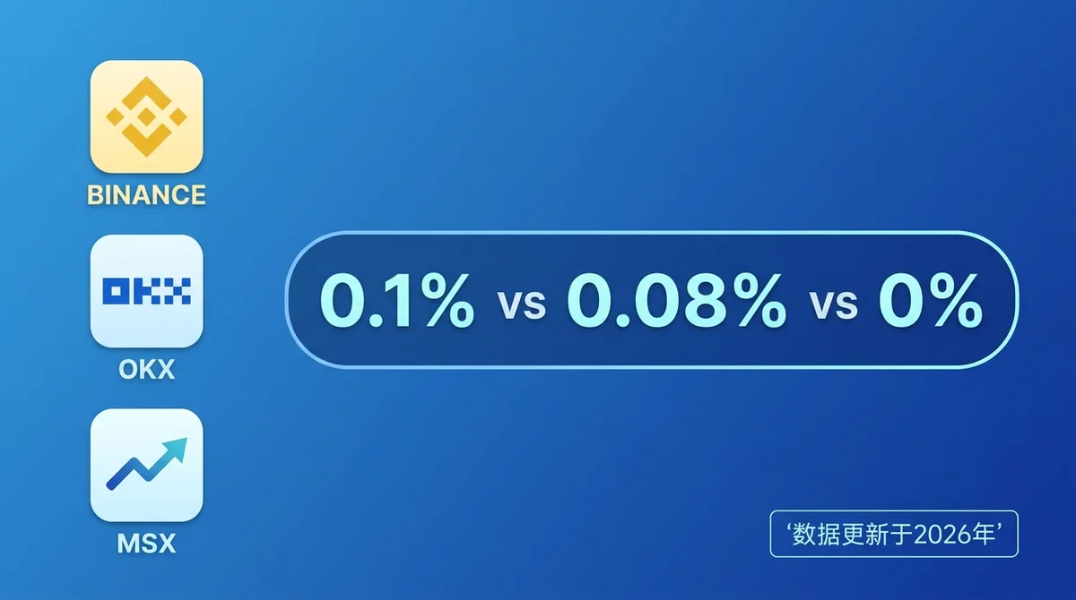 Binance vs OKX现货交易手续费深度对比2026：普通用户实际成本、BNB/OKB折扣机制与MSX现货0费率优势解析