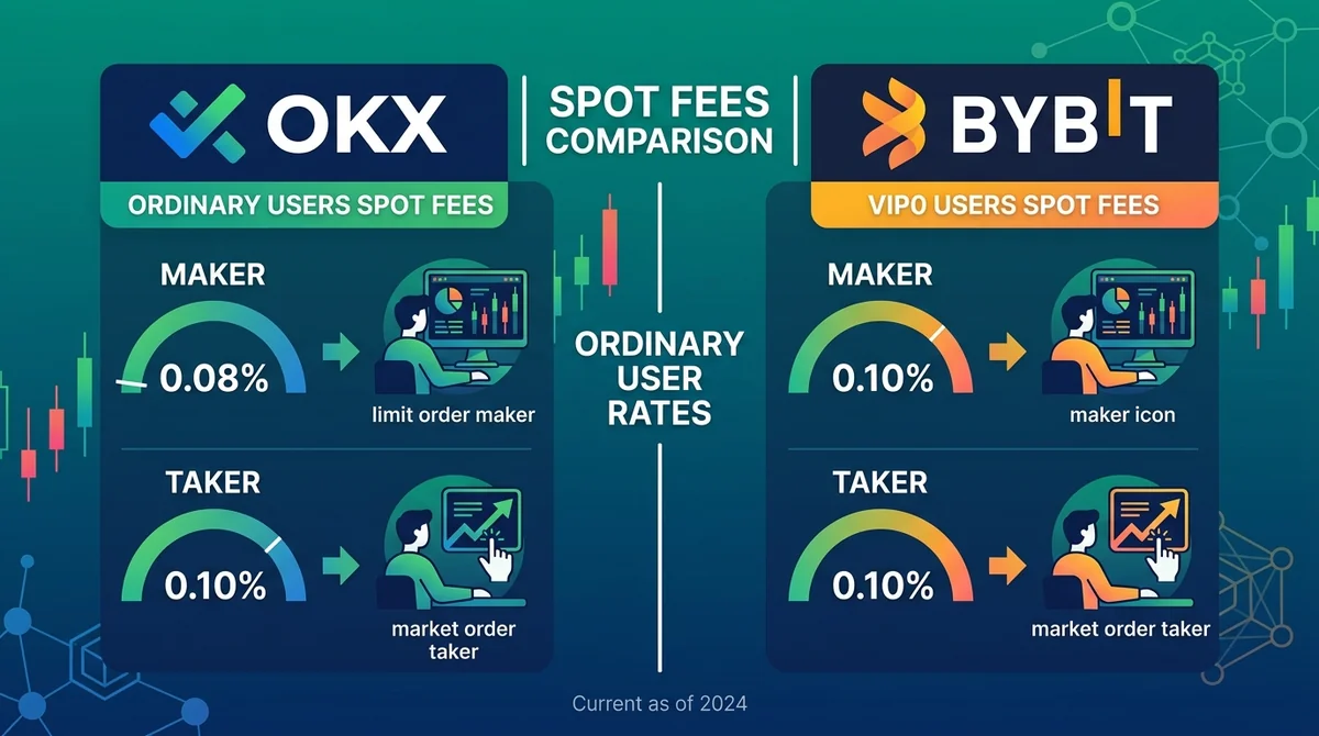 OKX与Bybit现货费率对比2026:Maker、Taker与普通用户交易成本怎么选