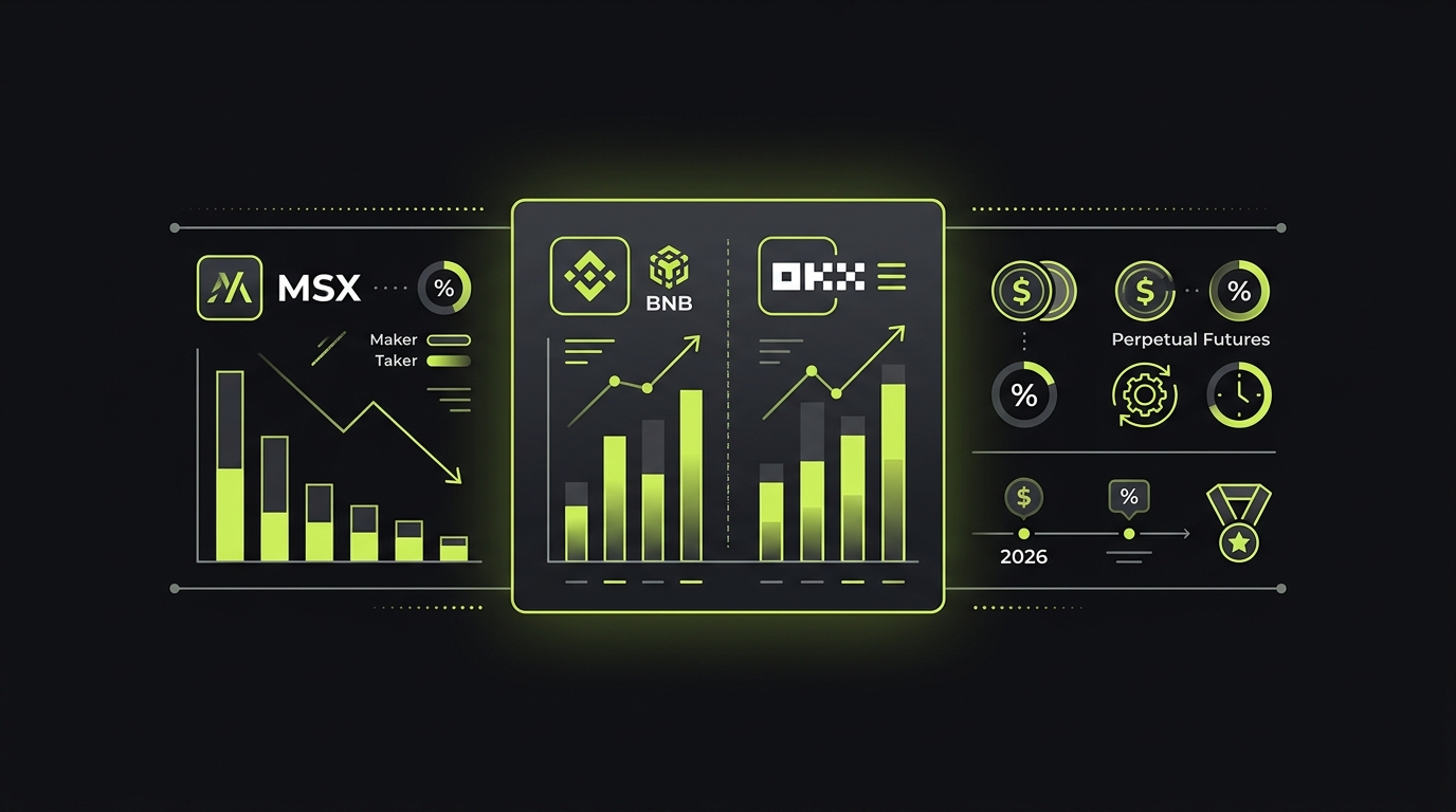 2026年永续合约手续费最低交易所排行：MSX vs Binance vs OKX Maker/Taker费率全面对比
