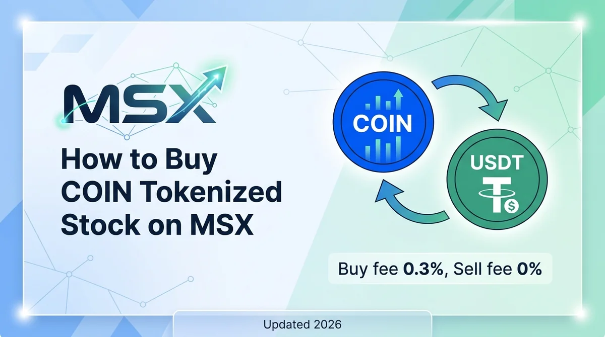2026 COIN代币化股票怎么买：MSX 美股代币交易全流程与费用指南