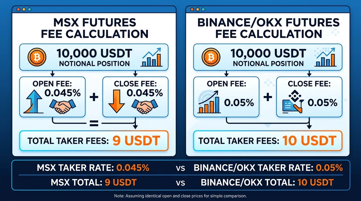 Wide 16:9 horizontal infographic, main subject centered and fills the frame, split panel showing two calculations for 10,000