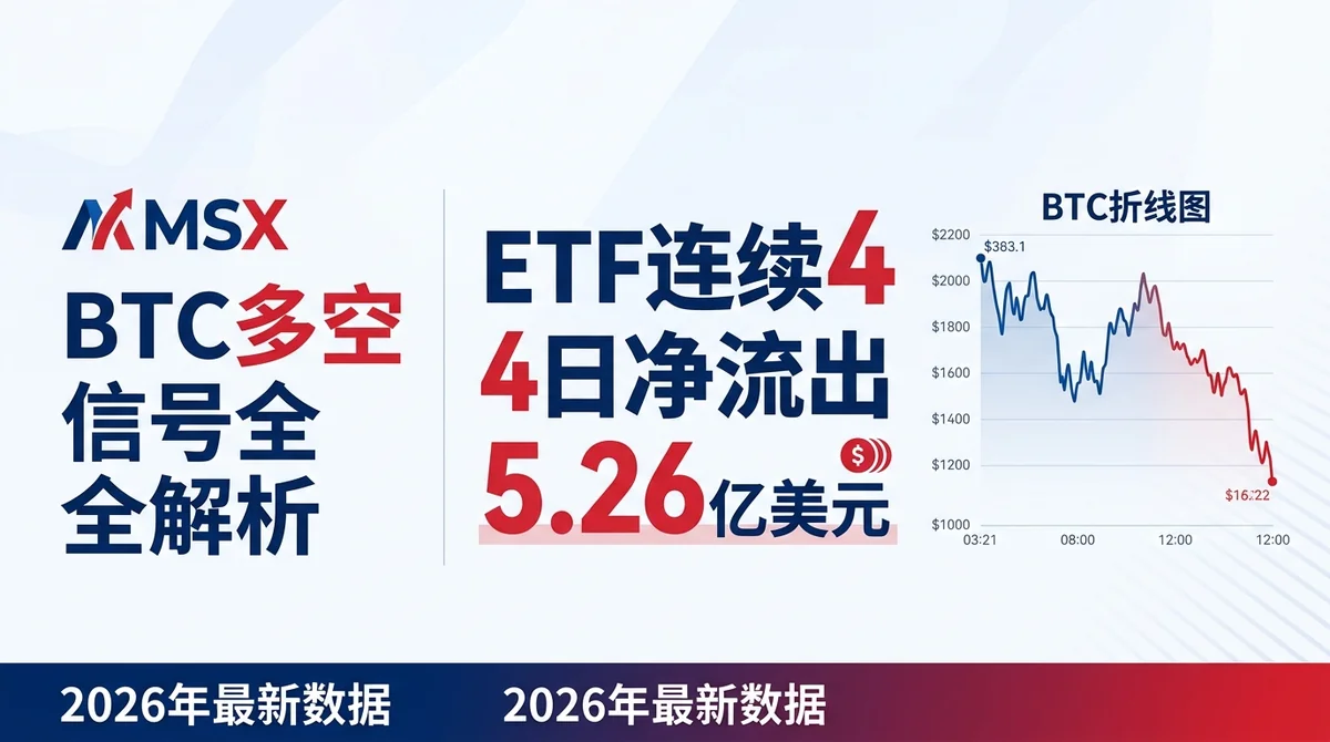 Bitcoin ETF 4-Day Net Outflow of $526M & Strategy's 5-Week Buying Pause: Full BTC Bull/Bear Signal Analysis and MSX Spot Strategy 2026